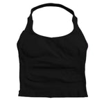 Gym Top Women Clothes Strappy Workout Tank Top Padded Sports Bra Backless Yoga Shirts Seamless Gym Crop Top Halter Fitness Vest