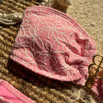 Flower Embroidery Bandeau Bikinis Sets Woman 2026 Metal Buckled Sexy Swimsuit Women High Cut Bathing Swimming Suit Bikini Mujer