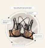 Ultra-thin Sexy Lace Hazy Attractive Comfortable Soft Steel Ring on The Support To Prevent Sagging Cross Beautiful Back Change