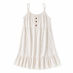 Women's 100% Cotton Crepe Gauze Nightgown Floral Sleeveless Spaghetti Strap Knee-Length Summer Home Sleep Dress M-XL