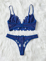 Floral Valentine Charming Brief Panty Underwear Sexy Nighty Fancy V Underwear Brief Set for Lady