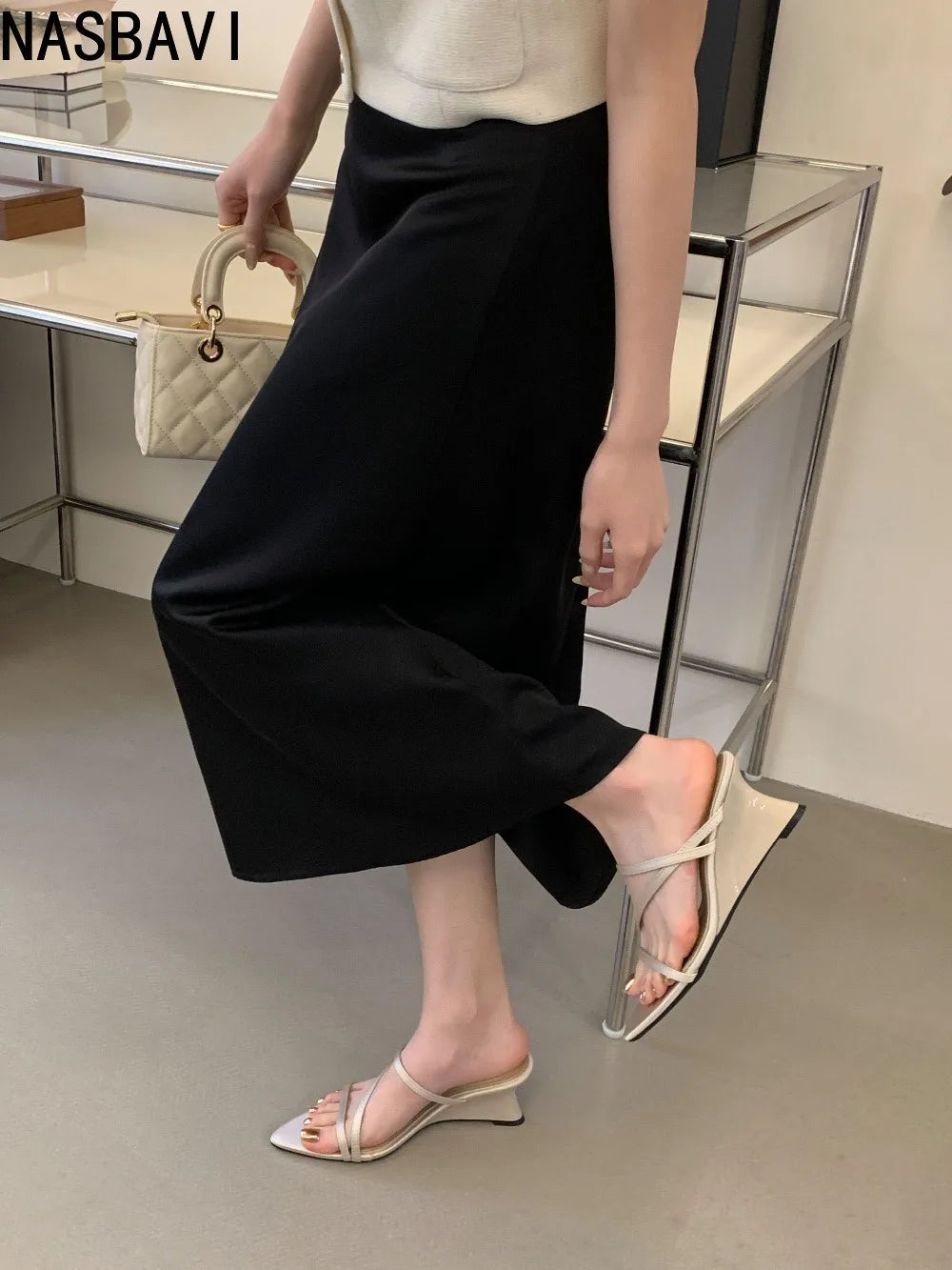 Summer Elegant French Style Wedges Slippers Women's Summer New Fashion Retro Open-Toe Strap Spike Heel Wedges Sandals New 2026