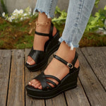 Women's High Heel Sandals Summer Fashion Easiest for Match Thick Heel Thick Sole Waterproof Platform Fish Mouth Roman Sandals