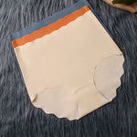 3Pcs/Set Women Ice Silk Panties Wavy Trim Seamless Underwear High Waist Panty No Show Briefs Invisible Ladies Lingerie M-XXL