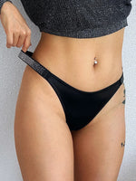 Letter Sexy Panties Women Thongs Rhinestones Diamonds G-string Sports Thong Low Waist Shorts Briefs T-back Fitness S-XL