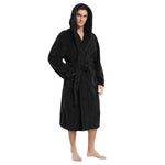 The New Fall and Winter Men's Warm Robe Pajamas Couple Robe Shu Cotton Velvet Jacquard Hooded Thickened Couple Robe Homewear