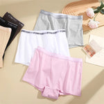 3Pcs Women's Cotton Boxers Panties Seamless Sports Underwear Female Solid Color Briefs Lingerie Intimate Underpant Finetoo S-XXL