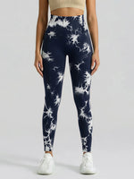Boho Tie Dye High Waist Knit Elastic Fitness Yoga Tights Butt Lifting Workout Pants for Women
