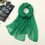 Solid Color Chiffon Scarf Fashionable Lightweight Neck Scarf For Women Summer Neck Sun Protection Silk Scarf Shawl 170*70cm