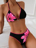 Sexy Hot Pink Floral Print Bikini Set 2026 Women Shell Ornament Push Up High Waist Swimsuit Beach Holiday Bathing Suit Swimwear