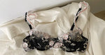 MOYISU Luxury French Pure Desire White Lace Thin Sexy Gauze Underwear Set Embroidery Girl Push-up Bra Big Size Big Breasts Small