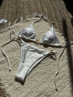 sexy glitter metal halter tie bikinis sets two pieces thong swimsuit bathing suit swimwear biquini bakini tankini trikini