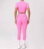 2PCS Yoga Suit Sports Set Women Quick-Drying Gym Set Women Tracksuit Running Workout Long Sleeve Sports Shirt Yoga Clothing