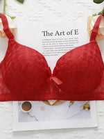 Women Underwire Lace Bra Sexy Push Up Bralette with Matching Panty Everyday Comfort Lingerie solid color brassere size S-XL D176