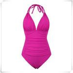 Ruched Wrinkled One Piece Swimsuit Women Swimwear Female Monokini Backless Swimsuits 2025 Bathing Suit Swim Beach Wear Bodysuit