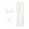 Sexy 3Pcs Swimsuit With Beach Pants Women Bikini Push Up Swimwear Biquini White Swim Suit Micro Bikinis Bathingsuit Beachwear