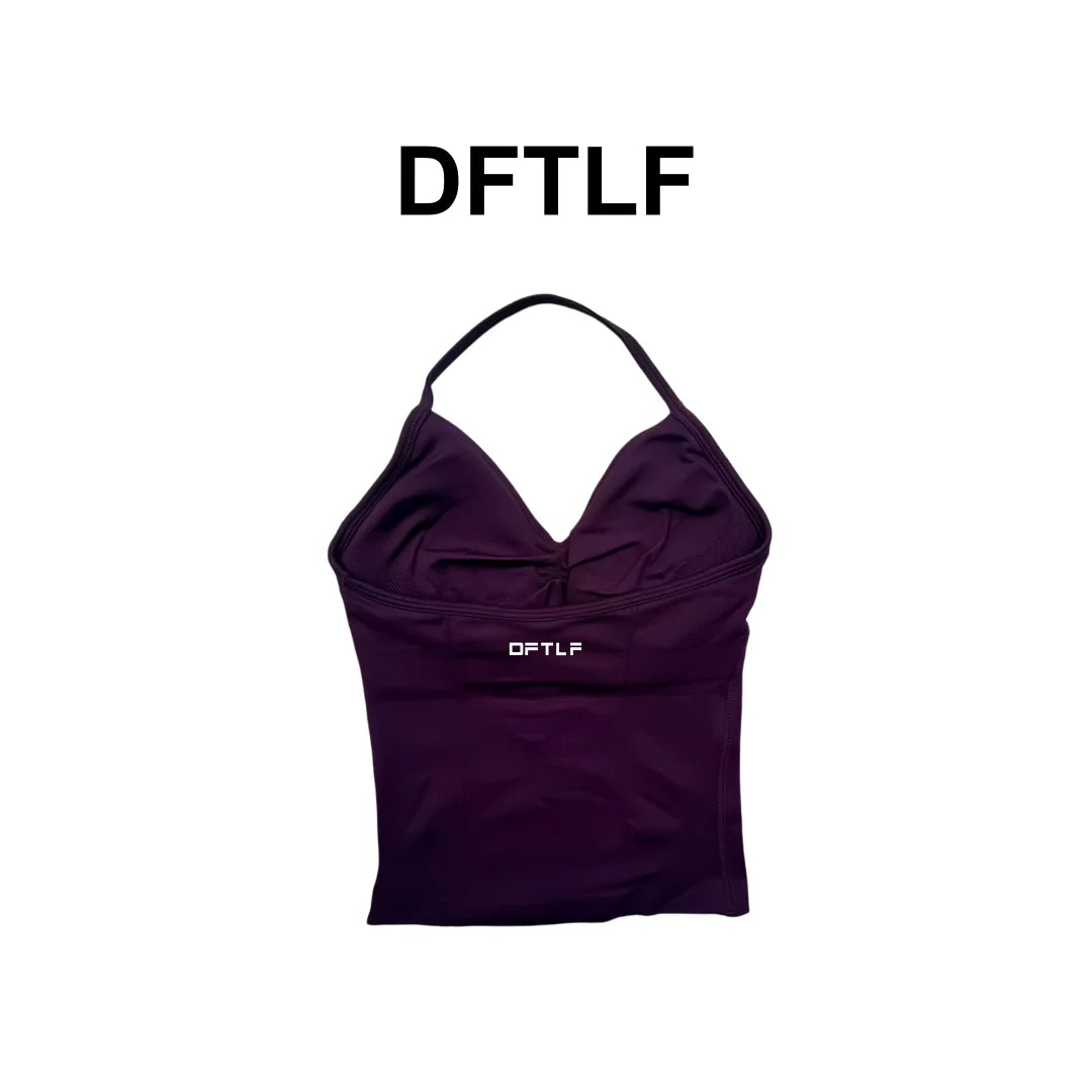 DFTLFNew Women Seamless V-neck Sports Vest Breathable Sleeveless Yoga Top Detachable Padding Slim Fit Gym Running Workout Athlet