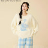 Women Winter New Half Fleece Coral Fleece Pajama Set Round Neck Thick Fleece Lined Warm Soft Casual Homewear Sleepwear Suit
