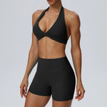 STOUREG Women's Yoga Shorts Set Sports Bra High Waist Tight Gym Running Workout 2 Piece Quick Dry Fitness Activewear