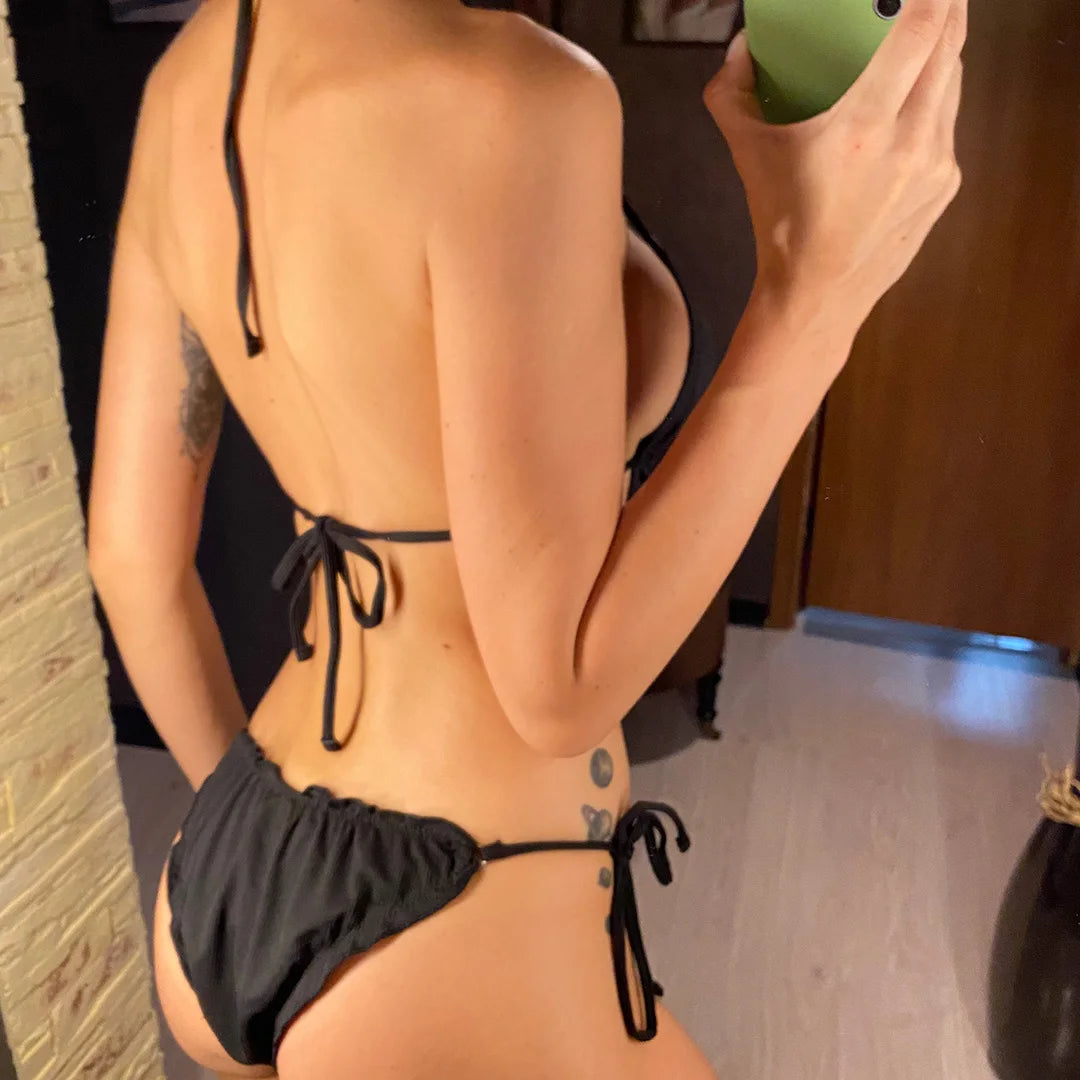 Ruffled Frilled Brazilian Bikini Women Swimwear Two-Pieces Bikini Set Female Swimsuit Halter Bather Bathing Suit Swim Lady V2817