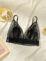 Women's sexy embroidered lace bra, transparent without steel ring gathering push ups fun and comfortable close fitting bra A2375