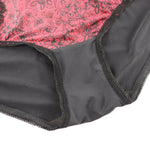 Beauwear Red Black Floral Print Lace Underpants for Women Plus Size Xl Xxl Xxxl Xxxxl Xxxxxl Xxxxxxl Ultra-Thin Female Panties