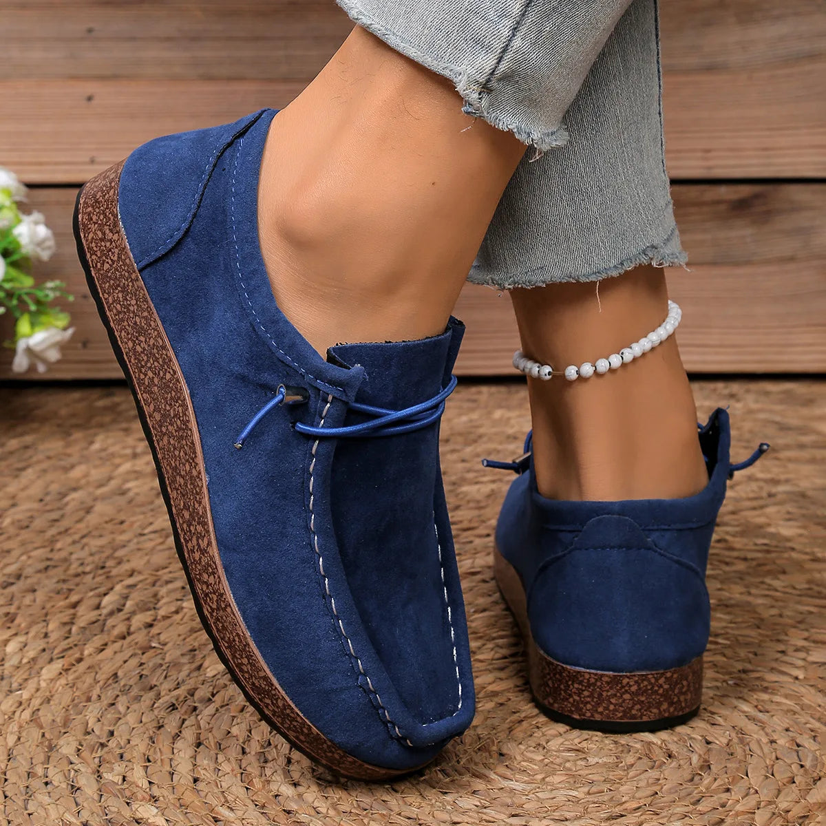 New Fashionable Slip-On Loafers Women's Shoes with Elastic Laces Lightweight Casual Outdoor Footwear Easy to Match 2026
