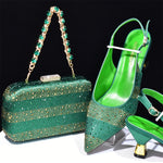 Doershow African fashion Italian Shoes And Bag Sets For Evening Party With Stones SILVER Italian Handbags Match Bags! Hb1-2