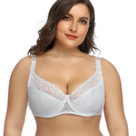 Plain Lace Bra for Woman Plus Size Bra with Wire no Foam Full Cup Lingerie 34E 36E 38D 38E 40D 40E 42D 42E 44E 46E 48E-6003