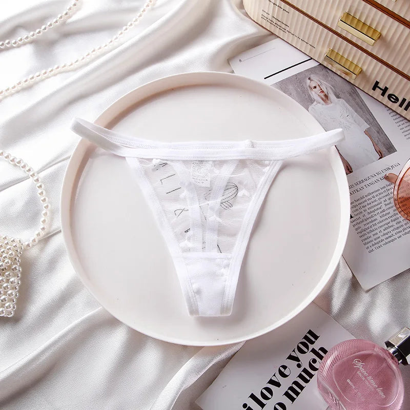 Lace Women Panties G String Sexy Thong Seamless Underwear T Back Transparent Low Waist Girls Briefs Underpants Plus Size S-XL