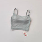 Small Sling Vest Integrated Fixed Gathering Sports Underwear Women's Bra Beauty Back Training Fitness Bra Summer Clothing