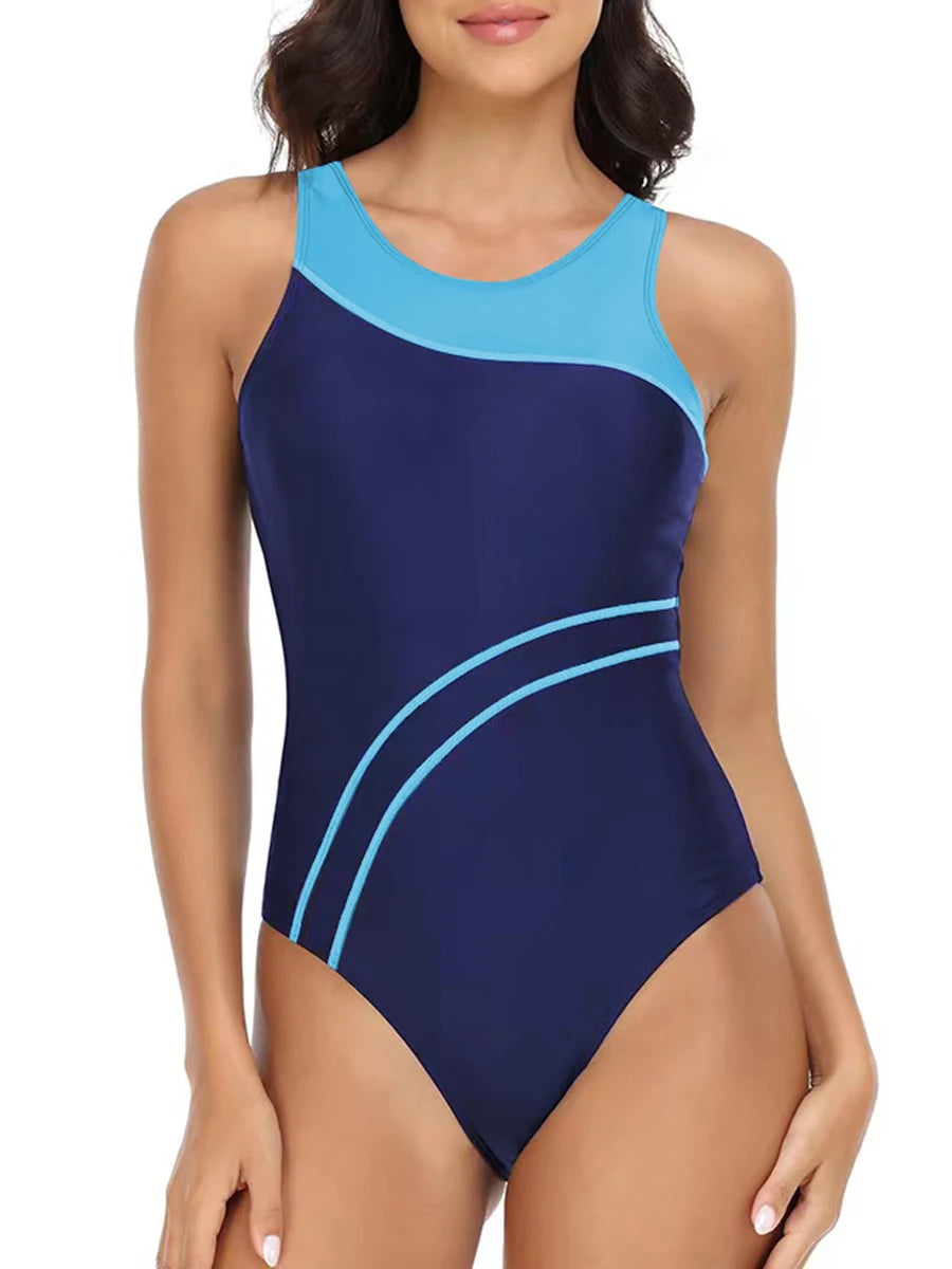 New Sports One Piece Swimsuit 2026 New Racerback Slim Swimwear Women Bathing Suit Surfing Monokini Athletic Swimming Suits XXL