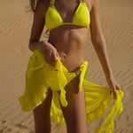 New Women Mesh Wrap Skirts Bikini Cover-Ups Ruffle Kaftan Sarong Sexy Beach Skirt Cover-Ups 9 Color
