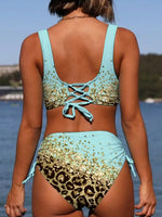 2026 Drawstring V Neck High Waist Bikini Women Printed Swimwear Female Swimsuit Bathers Bathing Swimming Suit Beachwear Summer