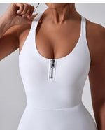 Front Zipper Tennis Dresses Women Summer Sleeveless Sports Athletic Dress Outdoor Cross Backless Pocket Short Workout Skirts