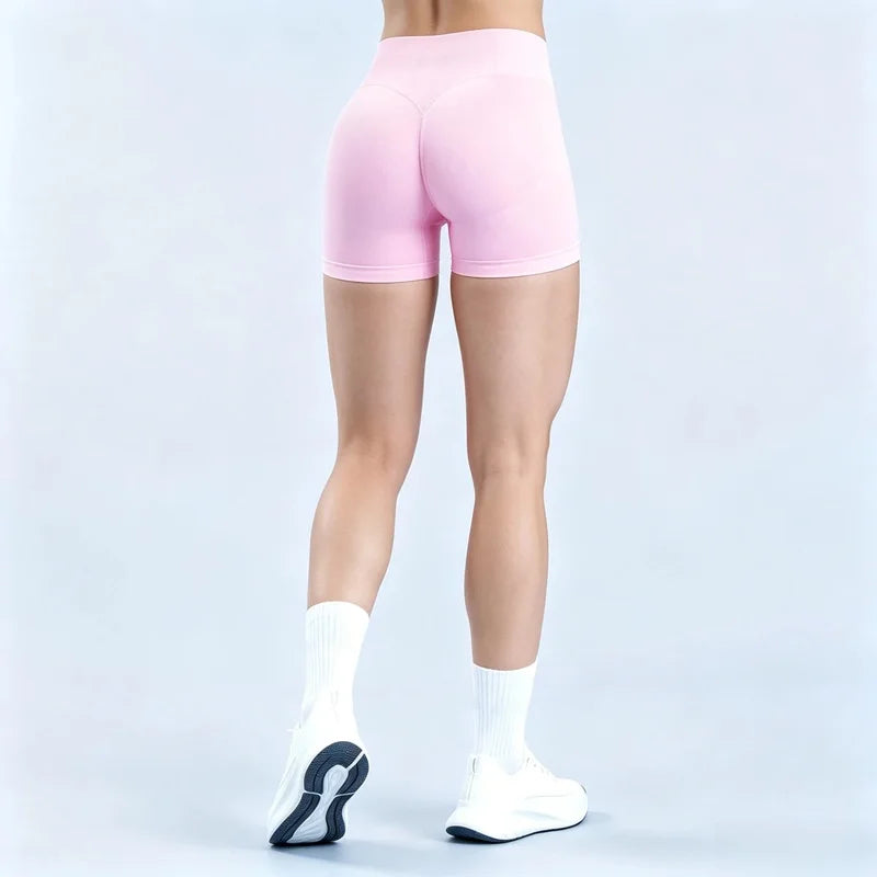 HISTELLO Impact Shorts 4.5" Women Fitness Sports Biker Shorts Low Waist Gym Short Workout Scrunch Butt Yoga Seamless Leggings