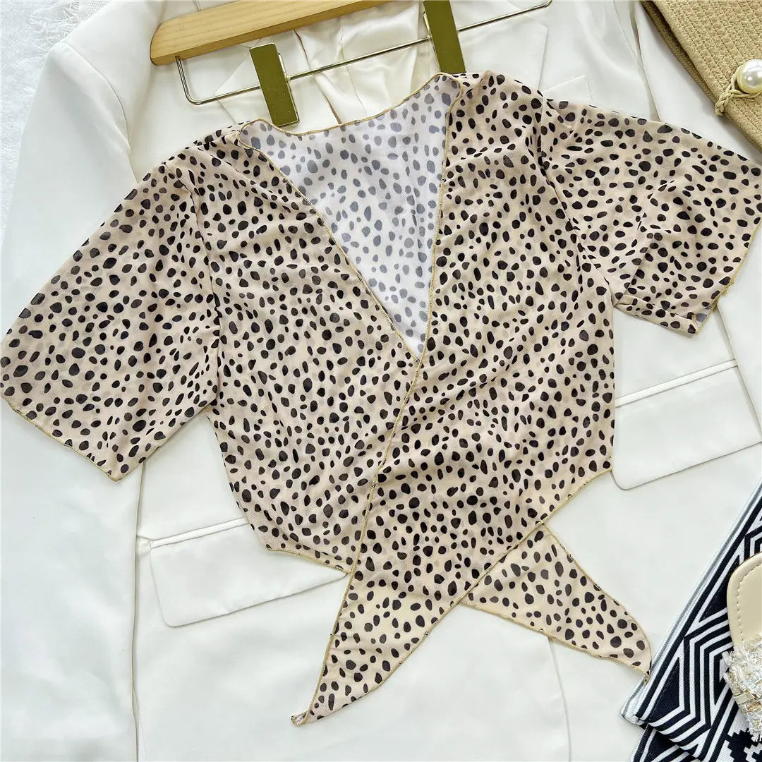 S - XXL Leopard Printed High Waist Bikini Female Swimsuit Women Swimwear Three-piece Bikini set Bather Bathing Suit Swim V2805SW