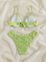 2026 Sexy Floral Twin Strap Bralette Bikini Women Swimsuit Triangle Swimwear Bathing Suits Two-piece Biquini Thong Bikinis Sets