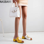 NASBAVI Out Outdoor Slippers Latest Luxury Shoes Women Designers Ladies Shoes and Sandals Wedding Shoes for Women Big Size 45 46