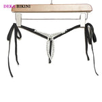 DEKA Women's Panties Swimming Open Crotchless Pearl Mini Micro Bikini Thongs G-Strings SwimsuitBriefs Exotic Lingerie Underwar