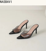 Ladies High-heeledBeach Slippers Shoes Fashion Pointed Sexy Candy Color Patent Leather Open Toes Sandals Big Size 35-43 New