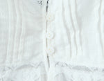 Foridol White Lace Tops for Women Summer Casual Side Tie Up Cotton Camis Top Buttons Casual Beach Vacation New Tops