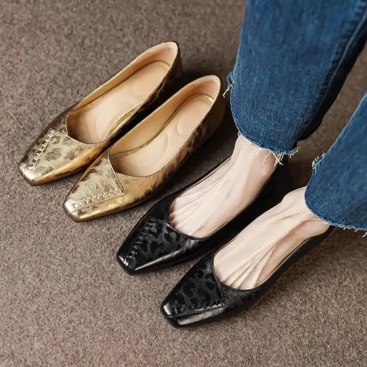 Fashionable and Comfortable Square-toe Shallow-mouth Single ShoesNew Block Heel Temperament Casual Women's Shoes