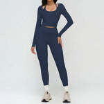 2 Pieces Sportswear Women Yoga Set Gym Clothes Fitness Set Outfit Outdoor Long-Sleeved Shirt Tracksuits Sports Bra Gym Leggings