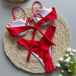 Sexy Metal Sun Ornament Bikini Set Women Solid Black Red Push Up Underwire Micro Swimsuit 2026 Brazilian Bathing Suit Swimwear