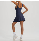 Tennis Fitness Dresses Women Fake Two Piece Sports Dress Outdoor Casual High ElasticityRunning Yoga Golf Mini Skirts