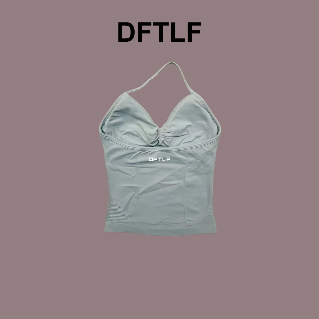 DFTLF Impact Longline Strappy Top Sports Yoga Vest Women Fitness Tank Top Gym Beautiful Open Back Bra Running Workout Halter