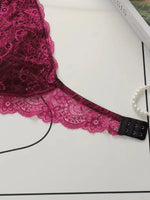Women Floral Lace Halter Bralette Wireless Deep V Plunge Bow Decor Backless Bra Hollow Out Breathable Sexy Daily Lingerie A563