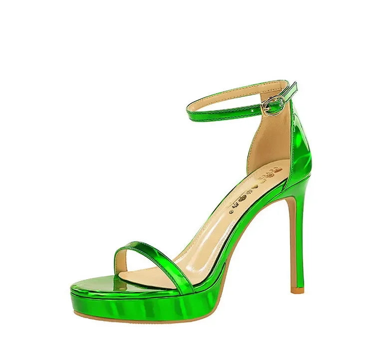 Women's High Heels Thin Heel Waterproof Platform Sandals Fashionable for Skirts New Model Shoes for Shows Summer Collection