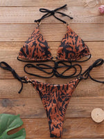 Sexy Brazilian Thong Bikini Mujer Swimwear Women 2023 Bandage Leopard Swimsuit Micro Bikini Set Summer Beachwear Swim Suit